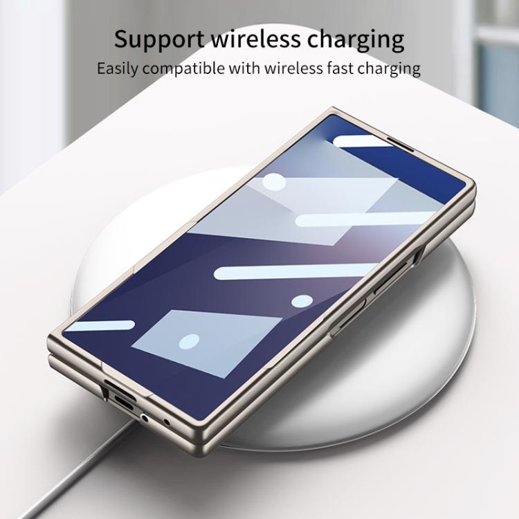 For Samsung Galaxy Z Fold7 5G GKK Integrated Silicone Wristband Folding Phone Case(Silver) - Galaxy Z Fold7 5G Cases by GKK | Online Shopping UK | buy2fix
