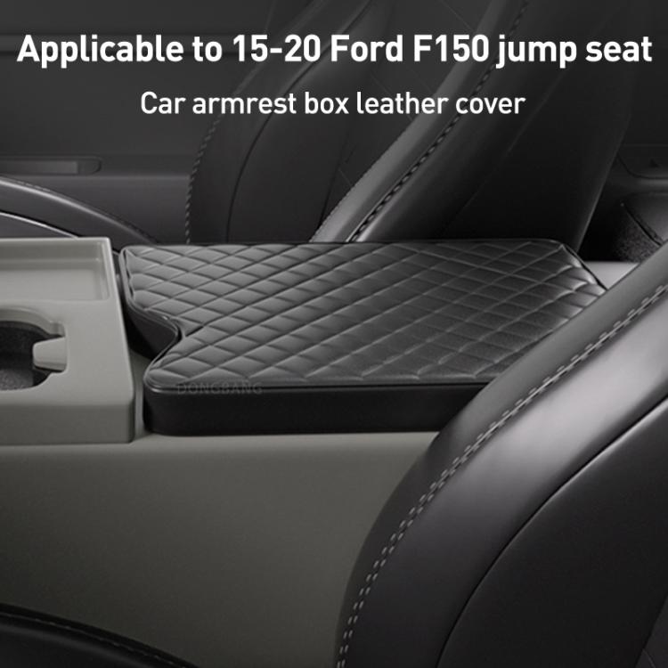 Car Central Armrest Box Protective Leather Cover Mat for Ford F150 2015-2022(Black) - Seat Accessories by buy2fix | Online Shopping UK | buy2fix