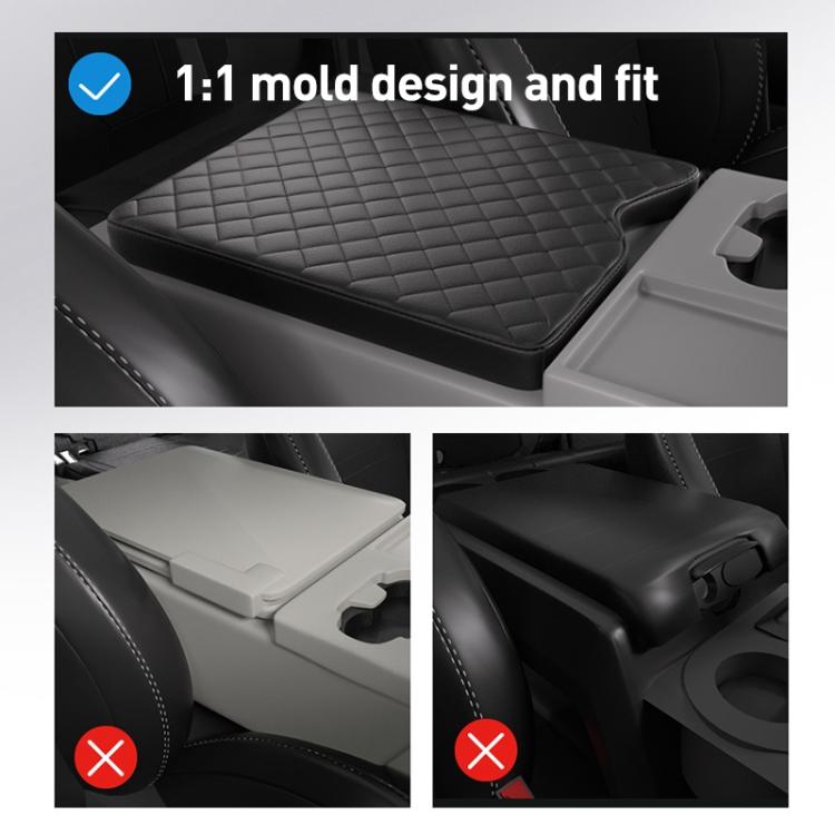 Car Central Armrest Box Protective Leather Cover Mat for Ford F150 2015-2022(Black) - Seat Accessories by buy2fix | Online Shopping UK | buy2fix