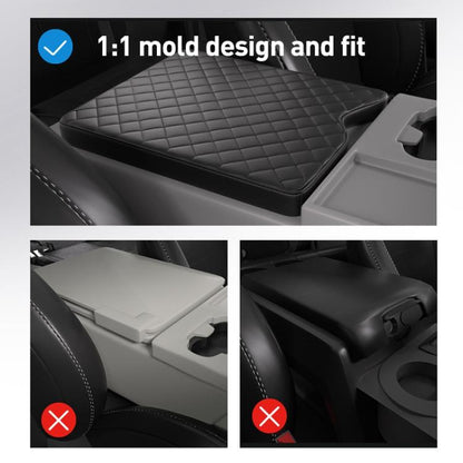 Car Central Armrest Box Protective Leather Cover Mat for Ford F150 2015-2022(Black) - Seat Accessories by buy2fix | Online Shopping UK | buy2fix