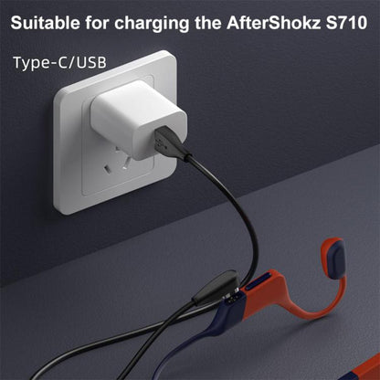 Type-C to 4 Pin Bone Conduction Earphone Magnetic Charging Cable For Shokz OpenSwim Pro S710(Black) - Other Accessories by buy2fix | Online Shopping UK | buy2fix