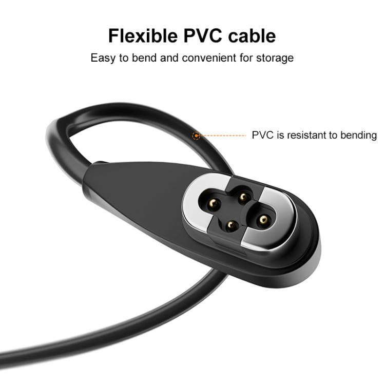 Type-C to 4 Pin Bone Conduction Earphone Magnetic Charging Cable For Shokz OpenSwim Pro S710(Black) - Other Accessories by buy2fix | Online Shopping UK | buy2fix