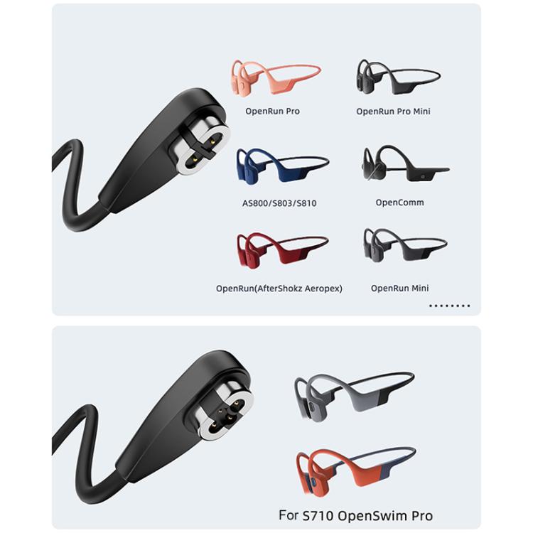 Type-C to 2 Pin / 4 Pin 2 in 1 Magnetic Charging Cable For Shokz Bone Conduction Earphone(Black) - Other Accessories by buy2fix | Online Shopping UK | buy2fix