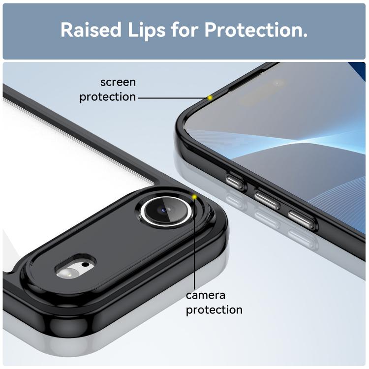 For iPhone Air Colorful Series Acrylic + TPU Phone Case(Black) - iPhone Air Cases by buy2fix | Online Shopping UK | buy2fix