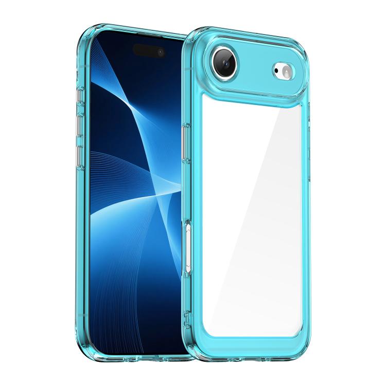 For iPhone Air Colorful Series Acrylic + TPU Phone Case(Transparent Blue) - iPhone Air Cases by buy2fix | Online Shopping UK | buy2fix