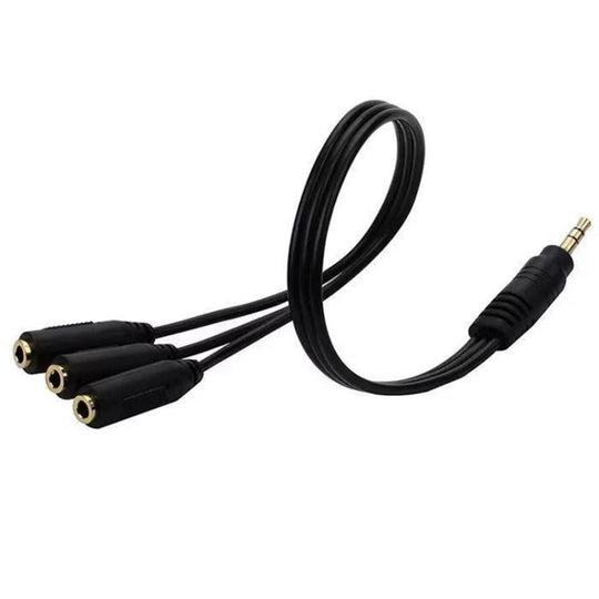 3 in 1 DC 3.5mm Audio Cable with Stereo(Black)