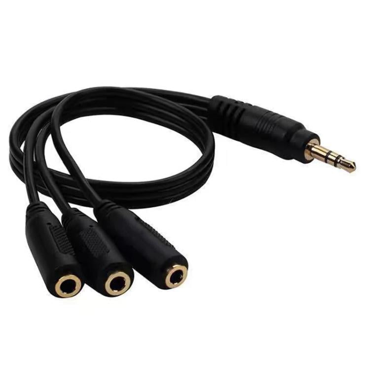 3 in 1 DC 3.5mm Audio Cable with Stereo(Black) - Cable & Splitter by buy2fix | Online Shopping UK | buy2fix