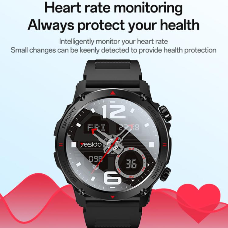 Yesido IO31 1.43 inch AMOLED Screen Smart Watch Support BT Call / Heart Rate(Black) - Smart Watches by Yesido | Online Shopping UK | buy2fix
