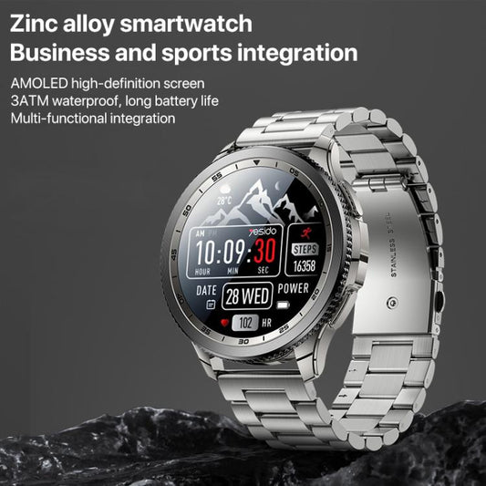 Yesido IO34 1.43 inch AMOLED Screen Metal Smart Watch Support BT Call(Grey) - Smart Watches by Yesido | Online Shopping UK | buy2fix