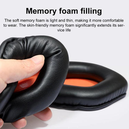 1 Pair Snap-on Replacement Earpads For ASUS ROG Strix7.1, Material:Ice Silk Fabric(Black Orange) - Earmuff & Pad by buy2fix | Online Shopping UK | buy2fix