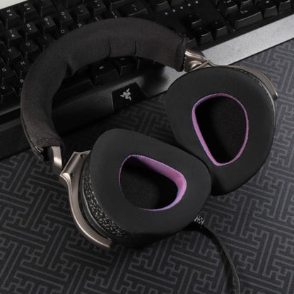 2pcs Insert Replacement Earpads For ASUS ROG Delta S, Material:Ice Leather Fabric(Black Purple) - Earmuff & Pad by buy2fix | Online Shopping UK | buy2fix