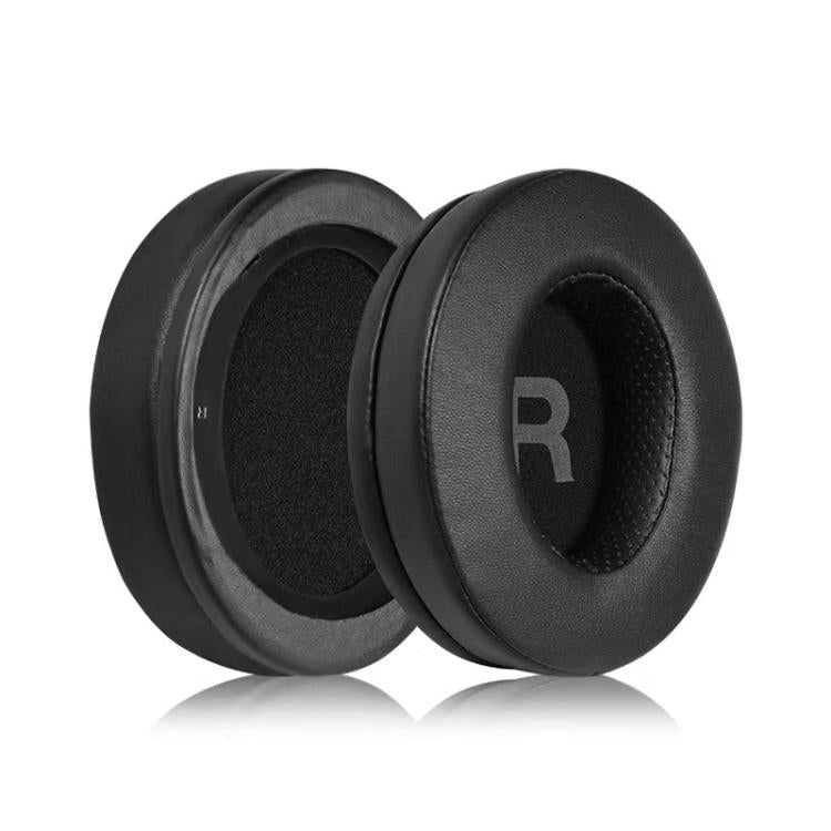 1 Pair Protein Leather Stitching LR Printing Earphone Replacement Earpads Pads For Philips SHP9500(Black) - Earmuff & Pad by buy2fix | Online Shopping UK | buy2fix