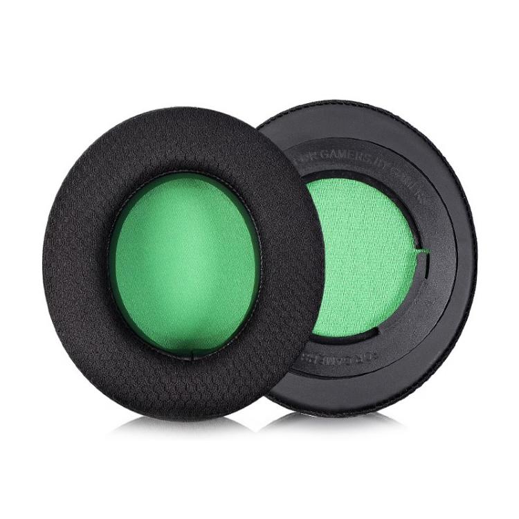 1 Pair Rotating Snap-on Replacement Earpads For Razer Kraken Pro V2, Material:Football Net Fabric(Black Green) - Earmuff & Pad by buy2fix | Online Shopping UK | buy2fix