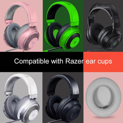 2pcs Insert Replacement Earpads For Razer Kraken Tournament / Edition / Kraken Kitty, Material:Protein Leather and Ice Silk Fabric(Black) - Earmuff & Pad by buy2fix | Online Shopping UK | buy2fix