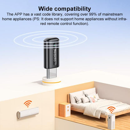 Yesido EC26C Type-C Mobile Phone Smart Remote Control Infrared Transmitter(Black) - Phone Remote Control by Yesido | Online Shopping UK | buy2fix