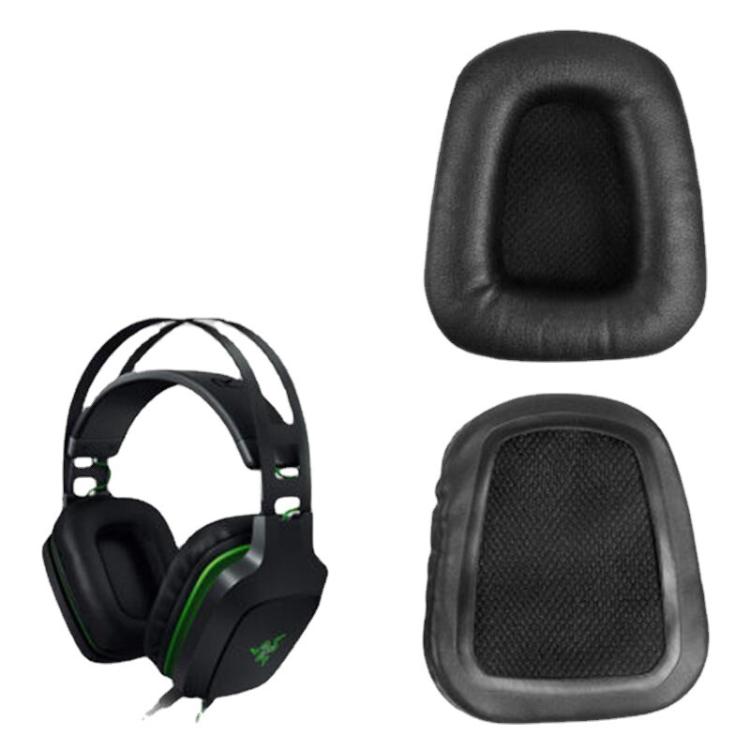 2pcs Insert Replacement Earpads For Razer Electra V1 / V2, Material:Protein Leather(Black Green) - Earmuff & Pad by buy2fix | Online Shopping UK | buy2fix