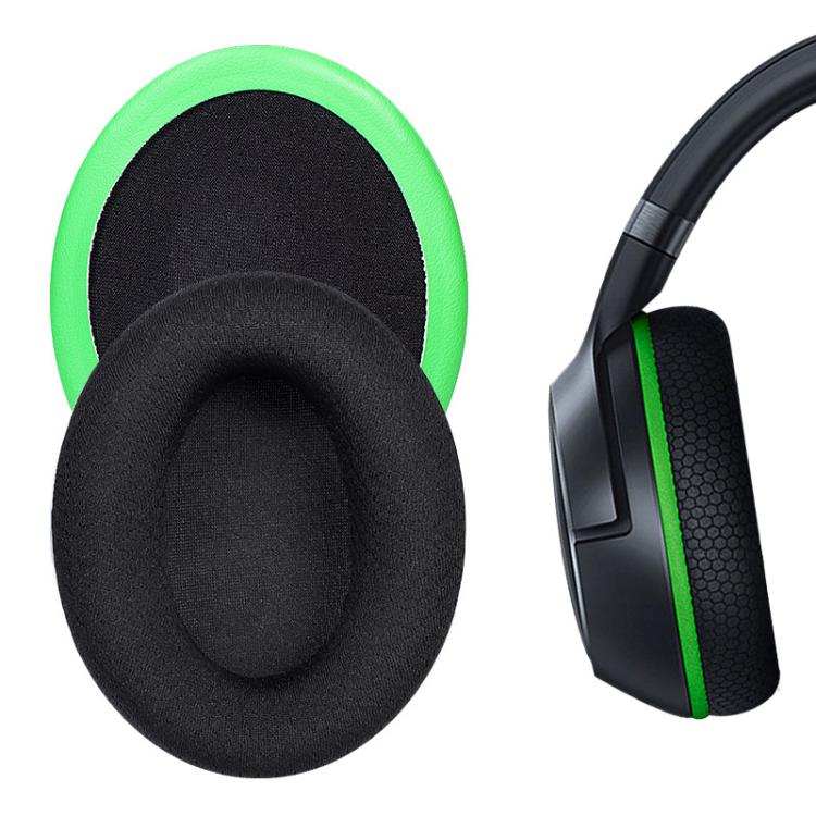 2pcs Insert Replacement Earpads For Razer Kaira, Material:Football Net Fabric(Black Green) - Earmuff & Pad by buy2fix | Online Shopping UK | buy2fix