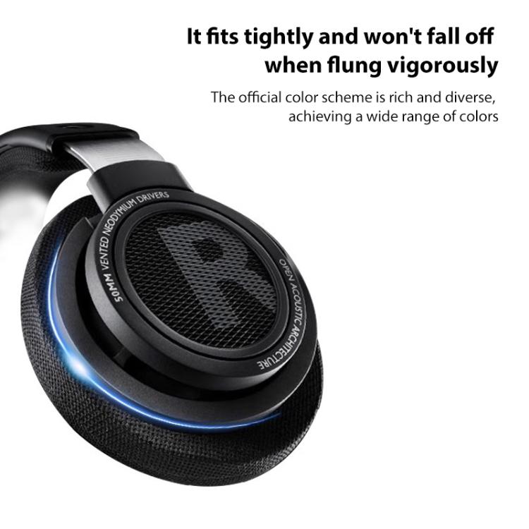 2pcs Protein Leather Ice Silk Cloth Earphone Replacement Earpads Pads For Philips SHP9500(Black) - Earmuff & Pad by buy2fix | Online Shopping UK | buy2fix