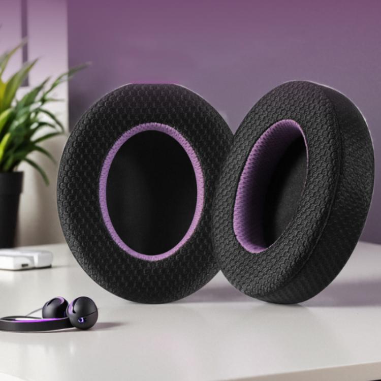 2 Pack Ice Gel Earphone Replacement Earpads Pads For Philips SHP9500(Black Purple) - Earmuff & Pad by buy2fix | Online Shopping UK | buy2fix