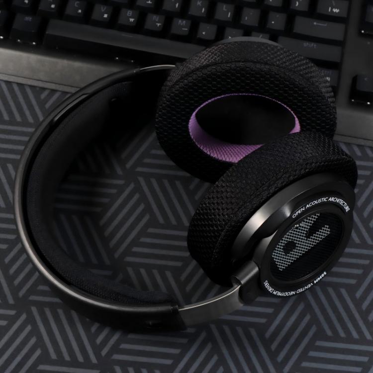 2 Pack Ice Gel Earphone Replacement Earpads Pads For Philips SHP9500(Black Purple) - Earmuff & Pad by buy2fix | Online Shopping UK | buy2fix