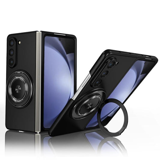 For Samsung Galaxy Z Fold7 Kalebol MagSafe Rotation Holder PC Phone Case(Black) - Galaxy Z Fold7 5G Cases by Kalebol | Online Shopping UK | buy2fix