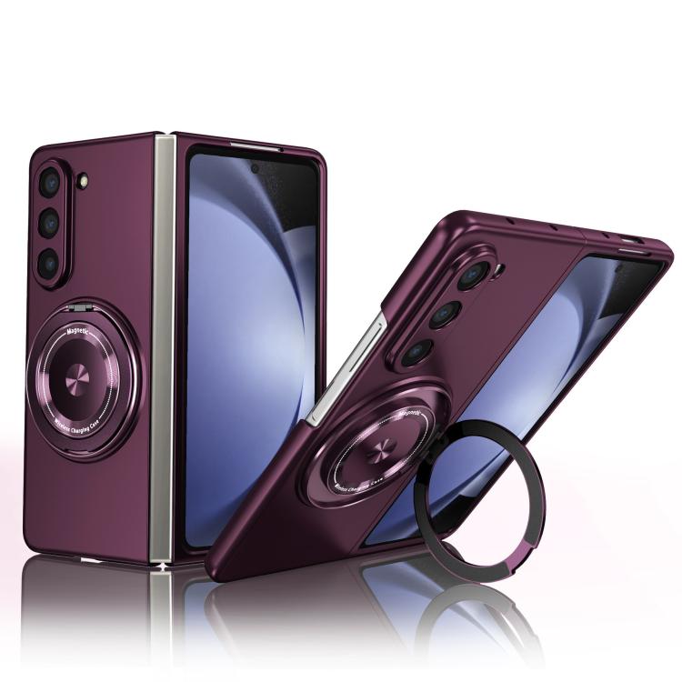 For Samsung Galaxy Z Fold7 Kalebol MagSafe Rotation Holder PC Phone Case(Wine Red) - Galaxy Z Fold7 5G Cases by Kalebol | Online Shopping UK | buy2fix