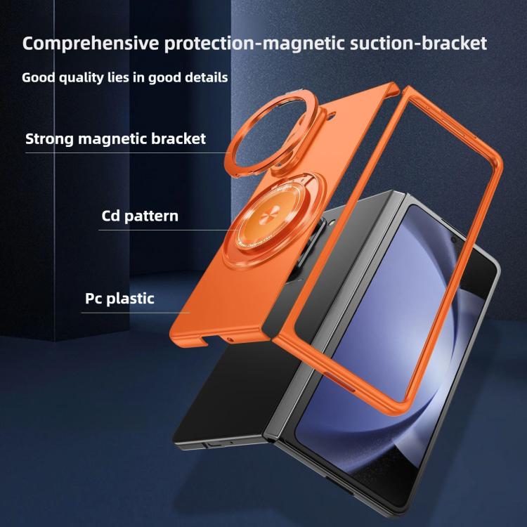 For Samsung Galaxy Z Fold7 Kalebol MagSafe Rotation Holder PC Phone Case(Orange) - Galaxy Z Fold7 5G Cases by Kalebol | Online Shopping UK | buy2fix