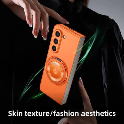 For Samsung Galaxy Z Fold7 Kalebol MagSafe Rotation Holder PC Phone Case(Orange) - Galaxy Z Fold7 5G Cases by Kalebol | Online Shopping UK | buy2fix