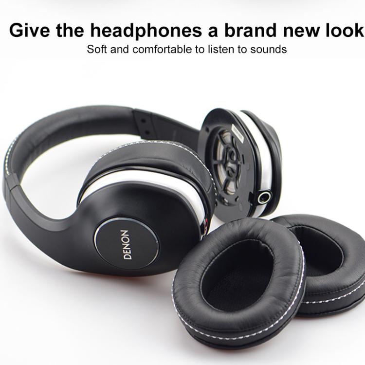 For DENON AH-D600 / D7100 1 Pair Insert Lambskin Replacement Earpads(Black) - Earmuff & Pad by buy2fix | Online Shopping UK | buy2fix