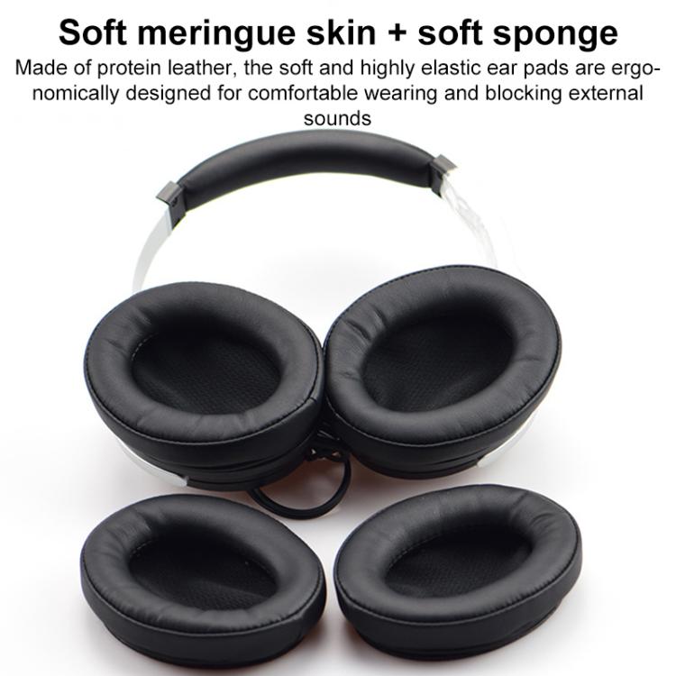 2pcs Push-on Replacement Earpads For DENON AH D1100 / AH-NC800, Material:Protein Leather(Black) - Earmuff & Pad by buy2fix | Online Shopping UK | buy2fix