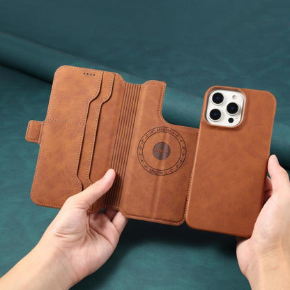 For iPhone 16 Denior B07 MagSafe Detachable Leather Phone Case(Brown) - iPhone 16 Cases by Denior | Online Shopping UK | buy2fix