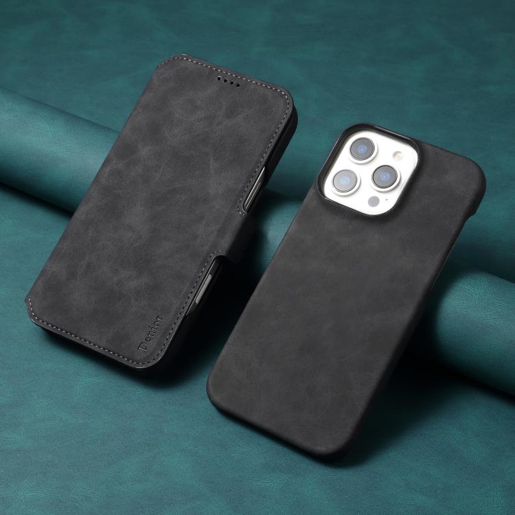 For iPhone 16 Pro Denior B07 MagSafe Detachable Leather Phone Case(Black) - iPhone 16 Pro Cases by Denior | Online Shopping UK | buy2fix