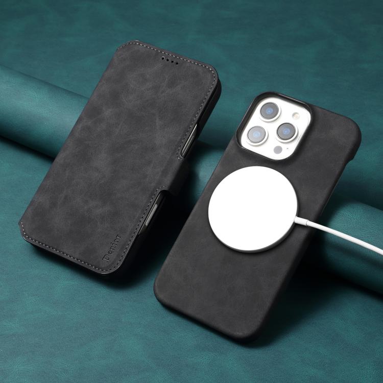 For iPhone 16 Pro Denior B07 MagSafe Detachable Leather Phone Case(Black) - iPhone 16 Pro Cases by Denior | Online Shopping UK | buy2fix