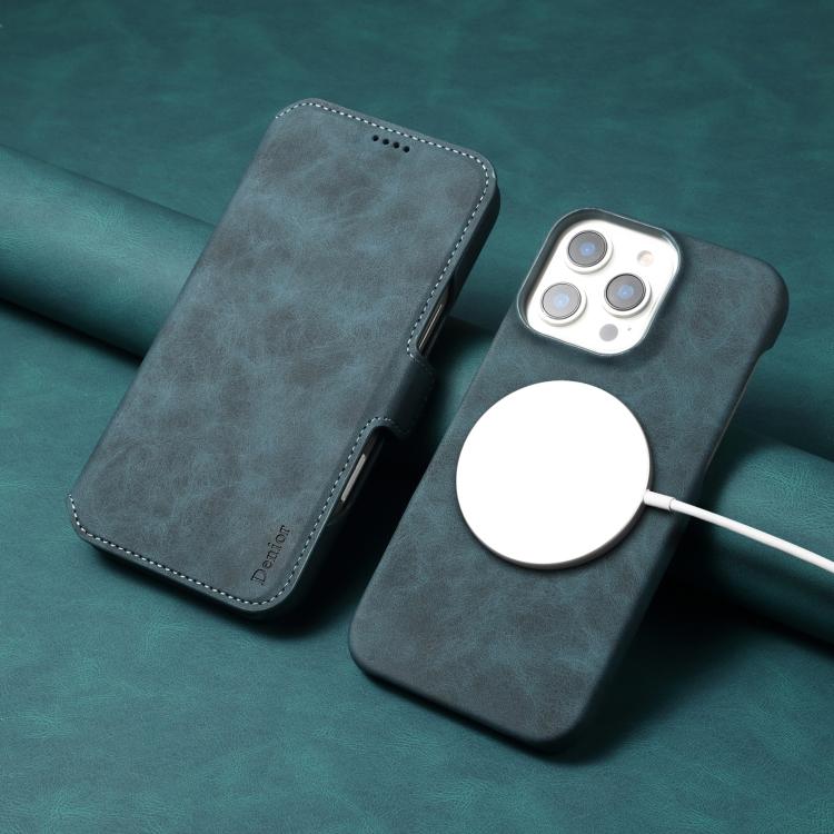 For iPhone 16 Pro Denior B07 MagSafe Detachable Leather Phone Case(Blue) - iPhone 16 Pro Cases by Denior | Online Shopping UK | buy2fix