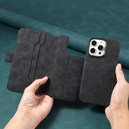 For iPhone 16 Pro Max Denior B07 MagSafe Detachable Leather Phone Case(Black) - iPhone 16 Pro Max Cases by Denior | Online Shopping UK | buy2fix