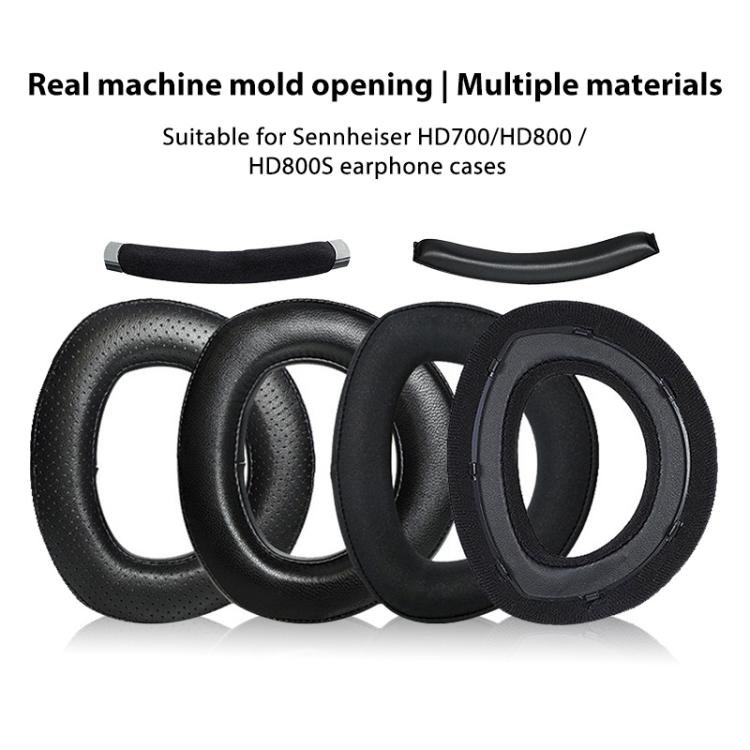 1 Pair Snap-on Replacement Earpads For Sennheiser HD800 / HD800S, Material:Flannel Stitching(Black) - Earmuff & Pad by buy2fix | Online Shopping UK | buy2fix