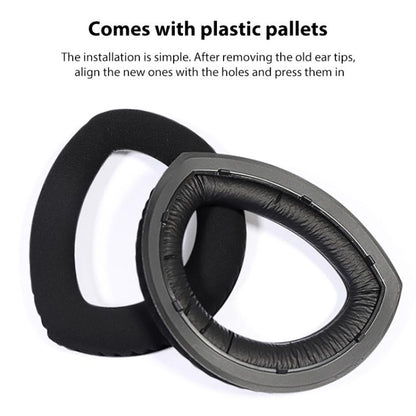 1 Pair Snap-on Replacement Earpads For Sennheiser HD800 / HD800S, Material:Lambskin + Flannel Stitching(Black) - Earmuff & Pad by buy2fix | Online Shopping UK | buy2fix