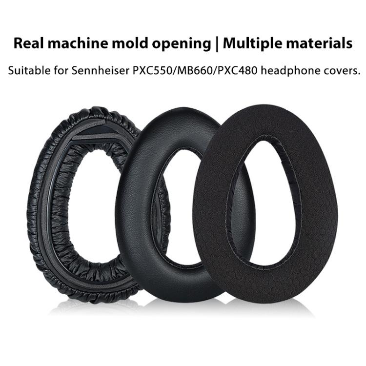 2pcs Snap-on Replacement Earpads For Sennheiser PXC550 / PXC480 / MB660, Material:Flannel(Black) - Earmuff & Pad by buy2fix | Online Shopping UK | buy2fix