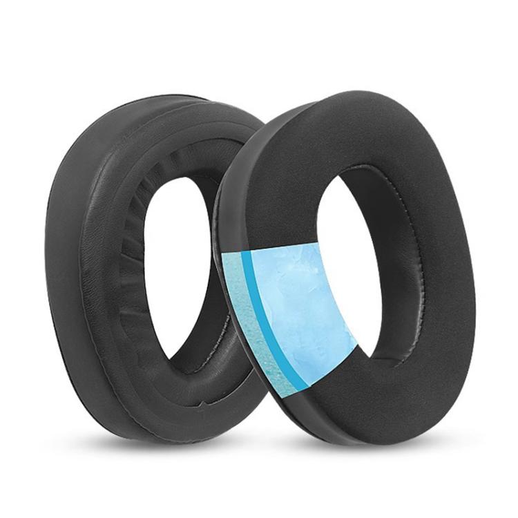 2pcs Insert Protein Leather Ice Silk Cloth Replacement Earpads For Sennheiser GSP370 / GSP300 / GSP350 / GSP305 / GSP301(Black) - Earmuff & Pad by buy2fix | Online Shopping UK | buy2fix