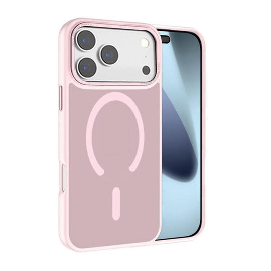 For iPhone 18 Pro / 17 Pro Kalebol Metal Lens Frame MagSafe Frosted PC Phone Case(Pink)