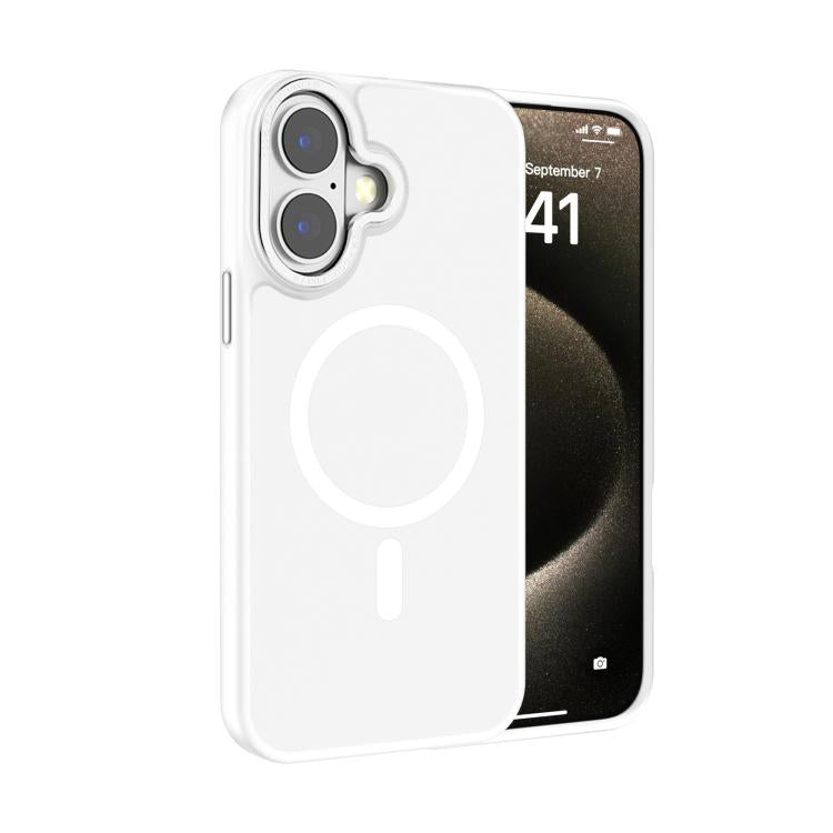 For iPhone 17 Kalebol Metal Lens Frame MagSafe Frosted PC Phone Case(Frosted White) - iPhone 17 Cases by Kalebol | Online Shopping UK | buy2fix