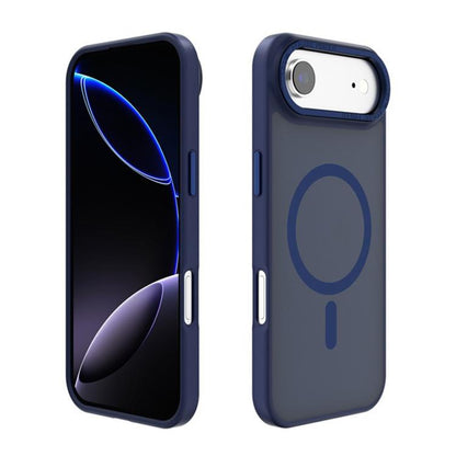 For iPhone 17 Air Kalebol Metal Lens Frame MagSafe Frosted PC Phone Case(Navy Blue) - iPhone 17 Air Cases by Kalebol | Online Shopping UK | buy2fix
