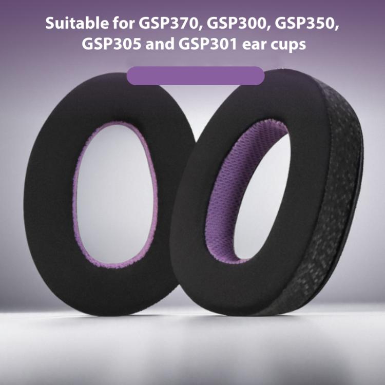 2pcs Insert Replacement Earpads For Sennheiser GSP370 / GSP300 / GSP350 / GSP305 / GSP301, Material:Magic Ice Leather(Black Purple) - Earmuff & Pad by buy2fix | Online Shopping UK | buy2fix