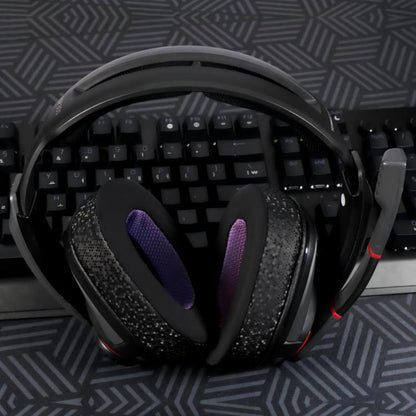 2pcs Insert Replacement Earpads For Sennheiser GSP370 / GSP300 / GSP350 / GSP305 / GSP301, Material:Magic Ice Leather(Black Purple) - Earmuff & Pad by buy2fix | Online Shopping UK | buy2fix