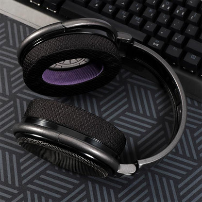 2pcs Snap-on Weaving Mesh Replacement Earpads For Sennheiser HD650 / HD660 S / HD600 / HD6XX / HD58X / HD580 / HD565 / HD545 / HD535(Black Purple) - Earmuff & Pad by buy2fix | Online Shopping UK | buy2fix