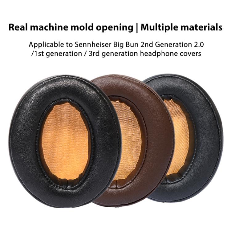 2pcs Insert Lambskin Replacement Earpads For Sennheiser MOMENTUM 2.0(Brown Yellow) - Earmuff & Pad by buy2fix | Online Shopping UK | buy2fix