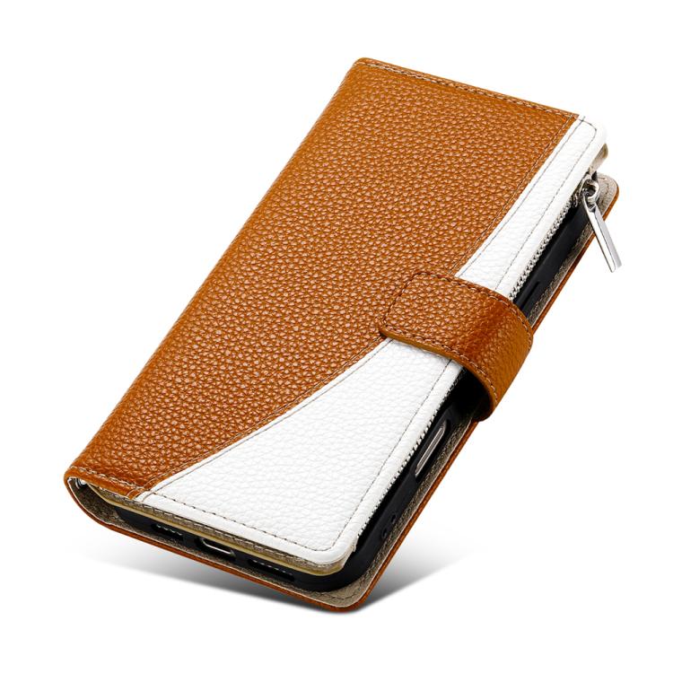 For Google Pixel 9 / 9 Pro / 10 / 10 Pro Stitching Multi-card Zipper Wallet Leather Phone Case with Short Strap(Brown) - Google Cases by buy2fix | Online Shopping UK | buy2fix