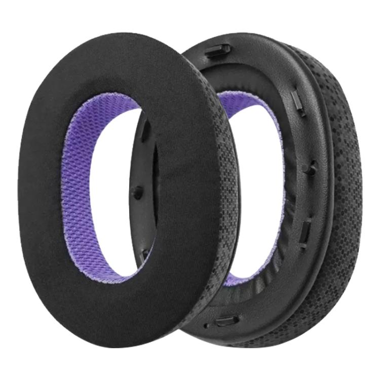 2 Pack Ice Leather Earphone Replacement Earpads Pads For Sony MDR-1000X / WH-1000XM2(Black Purple) - Earmuff & Pad by buy2fix | Online Shopping UK | buy2fix