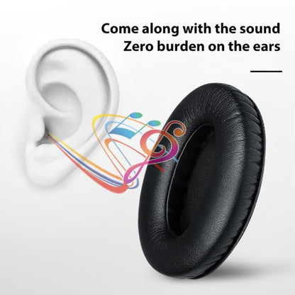 2pcs Snap-on Replacement Earpads For Sennheiser HD201 / HD201S / HD180 / HD418 / HD419 / HD421 / HD428 / HD429 / HD438 / HD439 / HD448 / HD450, Material:Protein Leather(Black) - Earmuff & Pad by buy2fix | Online Shopping UK | buy2fix