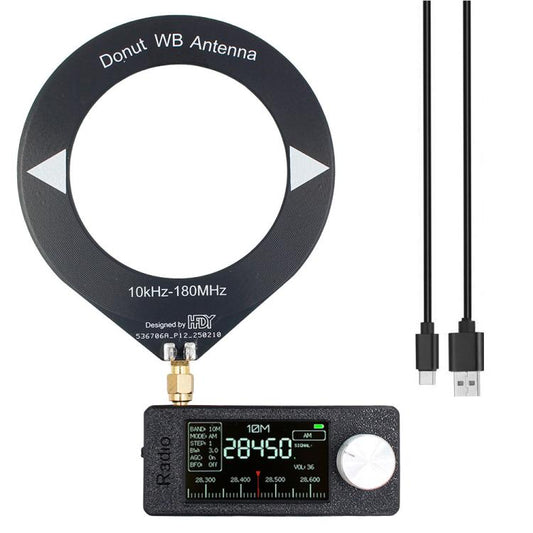 SI4732 1.9 inch IPS Display Portable Radio 0.5-108 MHz LSB USB AM FM Pocket Mini Radio, Type:Black Round Antenna + USB(Black) - Car Modification by buy2fix | Online Shopping UK | buy2fix